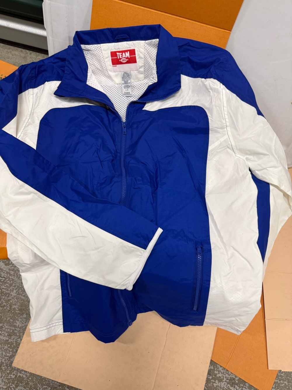 TEAM Blue and White Windbreaker Jacket for Men